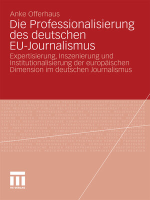 cover image of Die Professionalisierung des deutschen EU-Journalismus